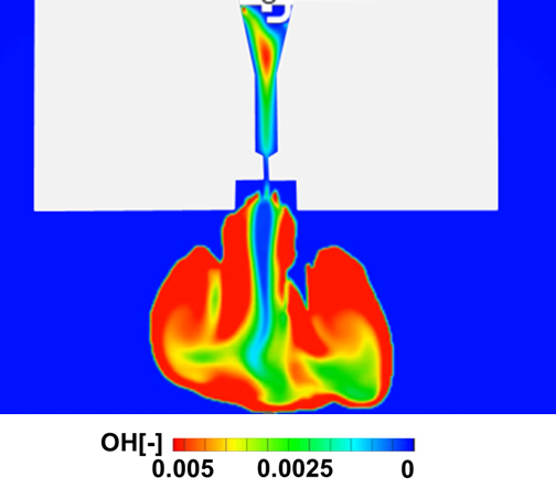 Simulation with chemical reaction model.